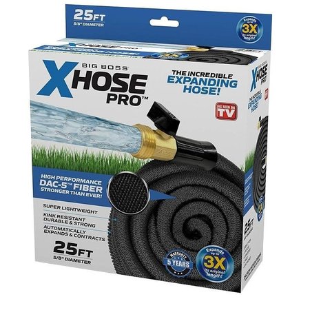 XHOSE Expandable Hose, 25 ft L, Nylon, Black 1255